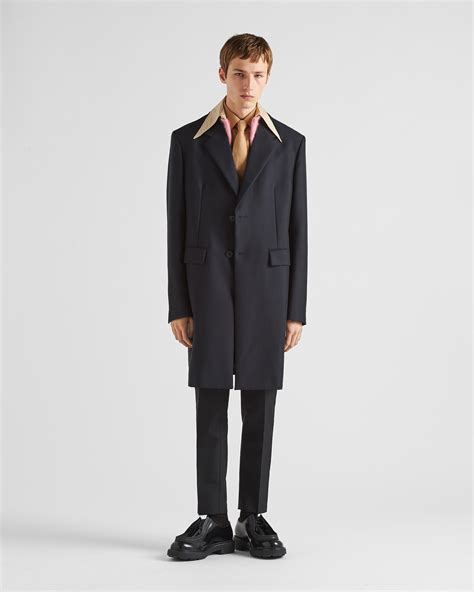 prada embellished mohair wool coat|Navy Mohair Wool Coat With Collar .